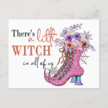 Cute Halloween Pink Witch Shoes Quote