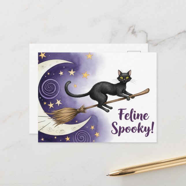 Cute Halloween Postcard (Front/Back In Situ)