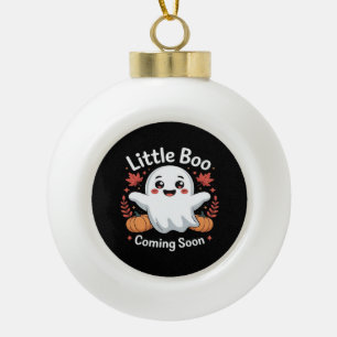 Cute Halloween Pregnancy Announcement Ceramic Ball Christmas Ornament