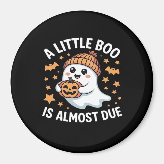Cute Halloween Pregnancy Announcement Magnet (Front)