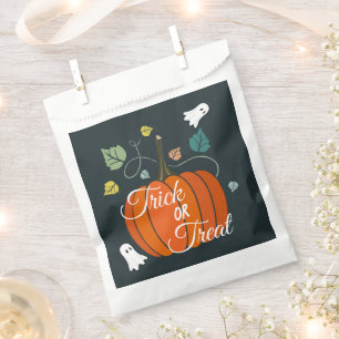 Cute Halloween Pumpkin and Ghosts Trick or Treat Favour Bag