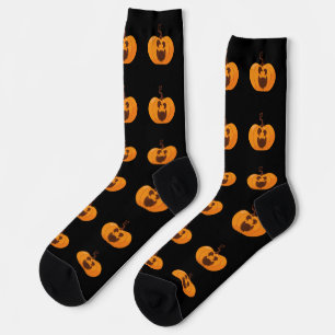 Cute Halloween Pumpkin Black and Orange Funny Socks