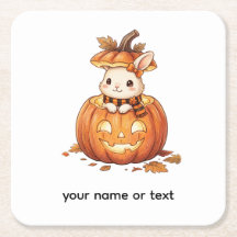 Cute Halloween Pumpkin Bunny - Cosy Fall Rabbit Ar