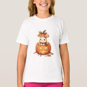 Cute Halloween Pumpkin Bunny - Cosy Fall Rabbit Ar T-Shirt