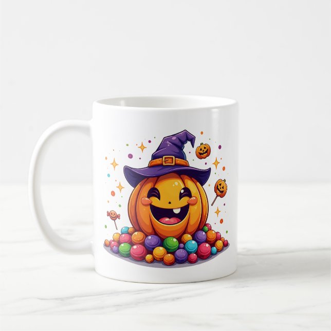 Cute halloween pumpkin candy mug   (Left)