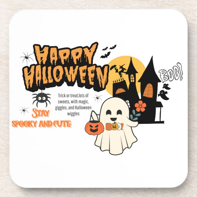Cute Halloween Pumpkin Coaster – Kid-Friendly Spoo (Front)