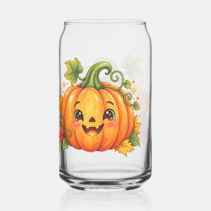 Cute Halloween Pumpkin Drinking Glass    Whimsy