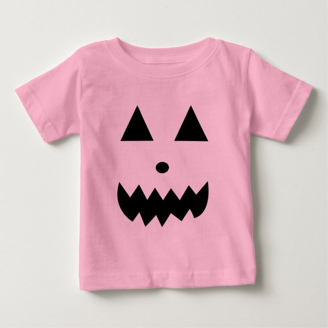 Cute Halloween Pumpkin Face Baby T-Shirt (Front)