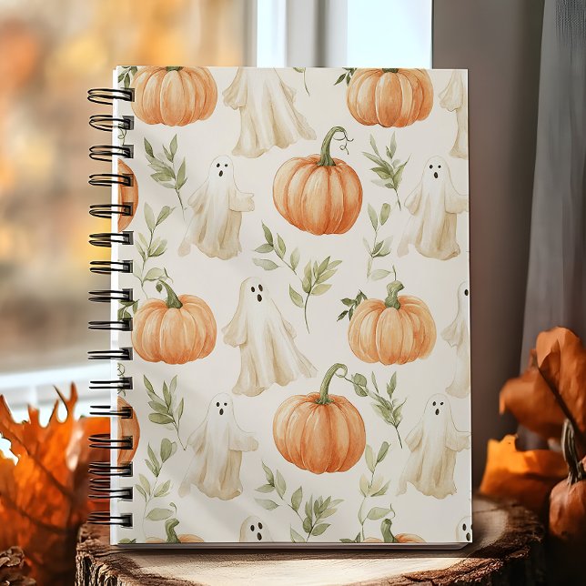 Cute Halloween Pumpkin Ghost Notebook (Creator Uploaded)