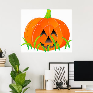 Cute Halloween Pumpkin Jack-O-Lantern Poster