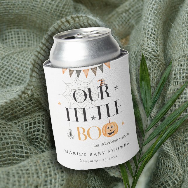Cute Halloween Pumpkin Little Boo Baby Shower Can Cooler (Creator Uploaded)