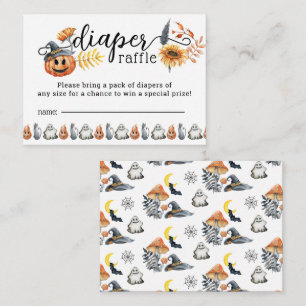 Cute Halloween Pumpkin Little Boo Diaper Raffle Enclosure Card