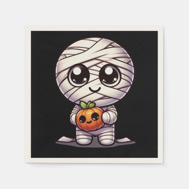 Cute Halloween pumpkin/mummy  Napkin (Front)