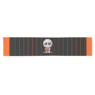 Cute Halloween pumpkin/mummy Short Table Runner