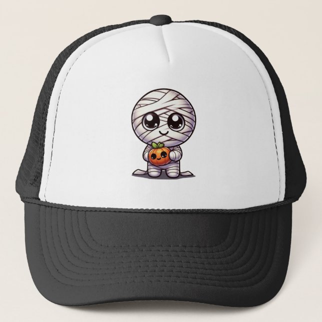 Cute Halloween pumpkin/mummy  Trucker Hat (Front)