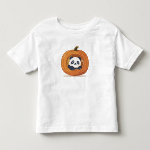 Cute Halloween Pumpkin Panda Toddler T-Shirt