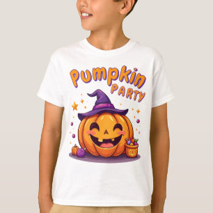 Cute halloween pumpkin party design t-shirt