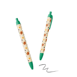 Cute Halloween Pumpkin Pattern Beige Black Ink Pen