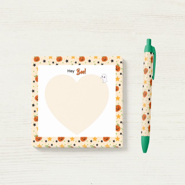 Cute Halloween Pumpkin Pattern Beige Post-it Notes (Creator Uploaded)