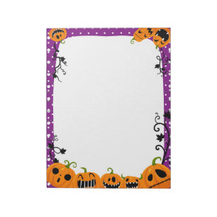 Cute Halloween Pumpkin Purple Polka Dot Notepad