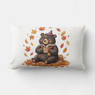 Cute Halloween Pumpkin Spice Bear Cosy Autumn T-Sh Lumbar Cushion