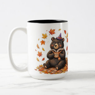 Cute Halloween Pumpkin Spice Bear Cosy Autumn T-Sh Two-Tone Coffee Mug