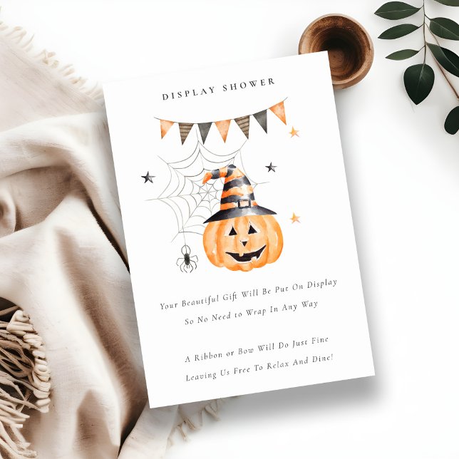 Cute Halloween Pumpkin Spooky Display Baby Shower Enclosure Card (Creator Uploaded)