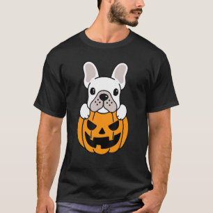 Cute Halloween Pumpkin With Pug Costume Party Dog  T-Shirt