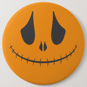 Cute Halloween Pumpkin With Smile 6 Cm Round Badge