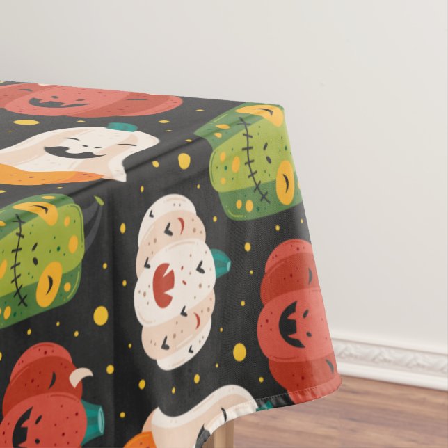 Cute Halloween Pumpkins and Gourds Tablecloth (In Situ)