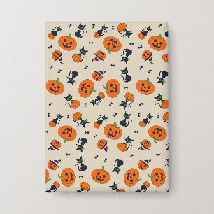 Cute Halloween Pumpkins & Black Cats Pattern Fleec
