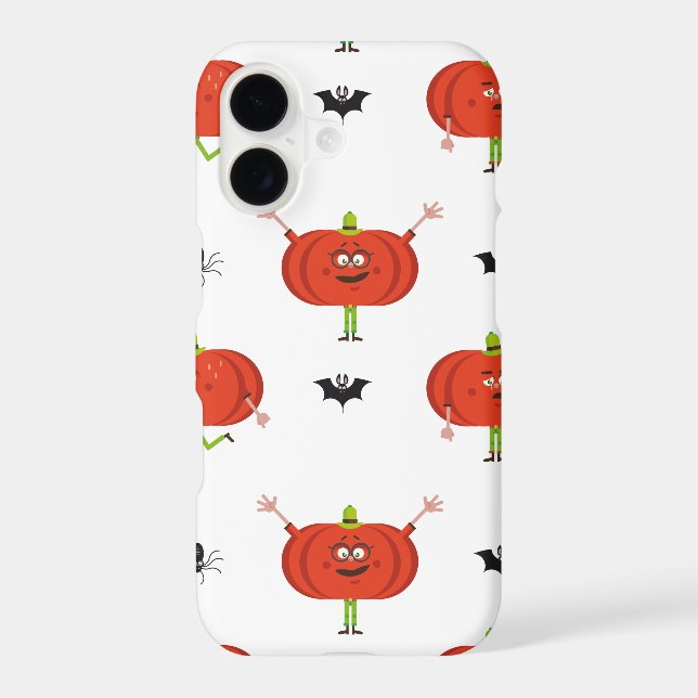 Cute halloween pumpkins, spider & bat pattern (Back)