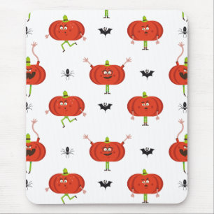 Cute halloween pumpkins, spider & bat pattern mouse pad