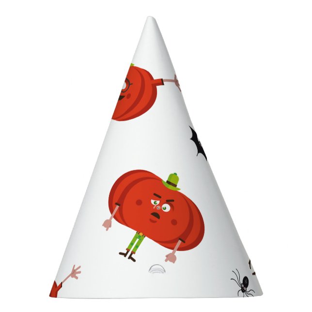 Cute halloween pumpkins, spider & bat pattern party hat (Right)