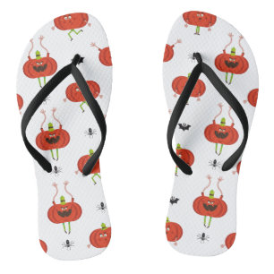 Cute halloween pumpkins, spider & bat pattern thongs