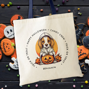 Cute Halloween Puppy Dog Lover Personalised Candy Tote Bag