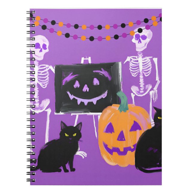 Cute Halloween Purple Notebook (Front)