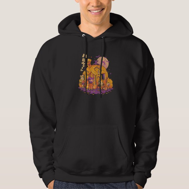 Cute Halloween Purrpkin House Pumpkin Cat House Pu Hoodie (Front)