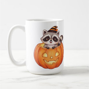 Cute Halloween Racoon in Jack-o'-Lantern Pumpkin  Coffee Mug