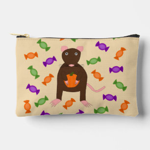 Cute Halloween Rat and Pumpkin Accessory Pouch