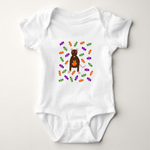 Cute Halloween Rat and Pumpkin Baby Bodysuit