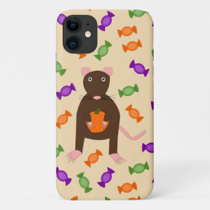 Cute Halloween Rat and Pumpkin iPhone 11 Case
