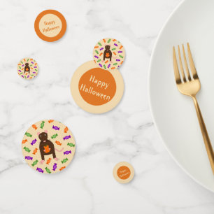 Cute Halloween Rat and Pumpkin Custom Confetti