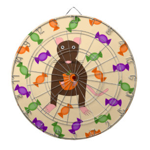 Cute Halloween Rat and Pumpkin Dartboard