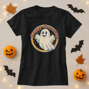 Cute Halloween Retro Ghost Happy Haunting T-Shirt