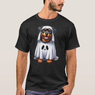 Cute Halloween Rottweiler Dog as Ghost Dog Owner D T-Shirt