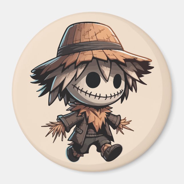 Cute Halloween Scarecrow Magnet (Front)