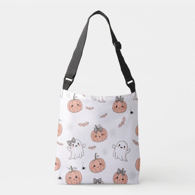 Cute Halloween Seamless Pattern Crossbody Bag (Front)