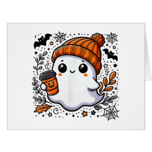 Cute Halloween Shirt for Women Halloween Ghost Cof