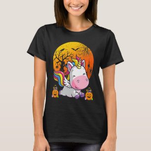 Cute Halloween Shirt Girls Kids Witchy Unicorn Hal